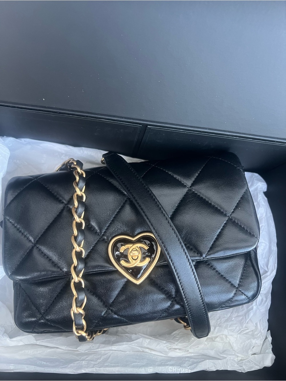 Chanel Coco Love Heart interlock Cc Flap Bag